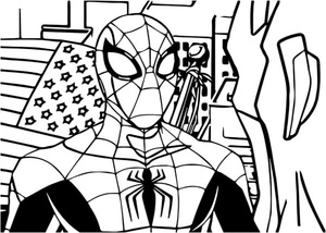 Spiderman Talking Coloring Page