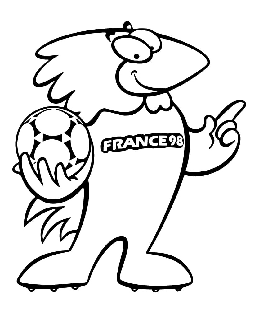 Footix the Mascot Coloring Page