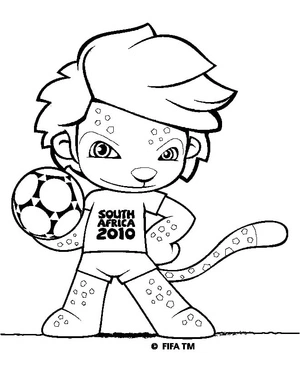 Zakumi - The Mascot Coloring Page