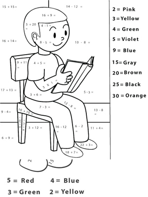 Color By Number Math: Addition and Subtraction