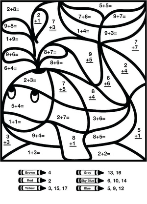 Color by Number Whale Addition