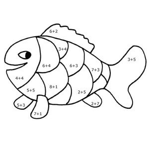 Fish Math Coloring Page Coloring Page