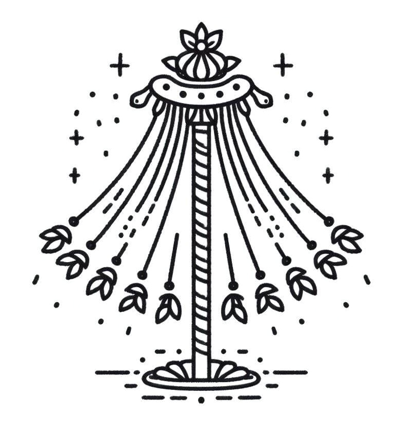 Basic Maypole Coloring Page