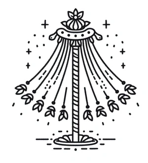 Basic Maypole Coloring Page