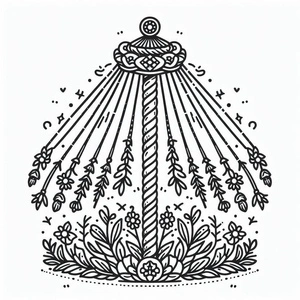 Gorgeous Maypole Coloring Page