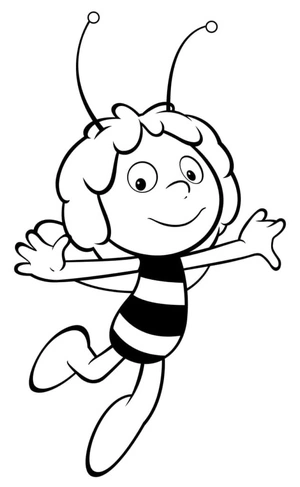 Adorable Maya the Bee Coloring Page