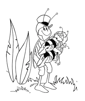 Coloring with Willy and Maya Coloring Page