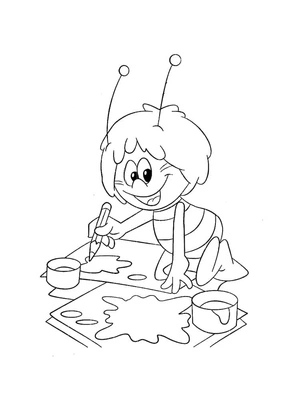 Illustration of Maya the Bee Coloring Page