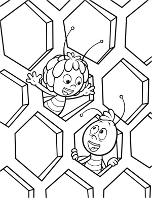 Willy and Maya Coloring Page