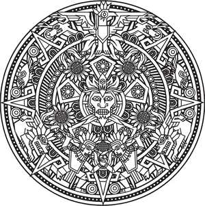 God from the Inca or Maya civilization Coloring Page
