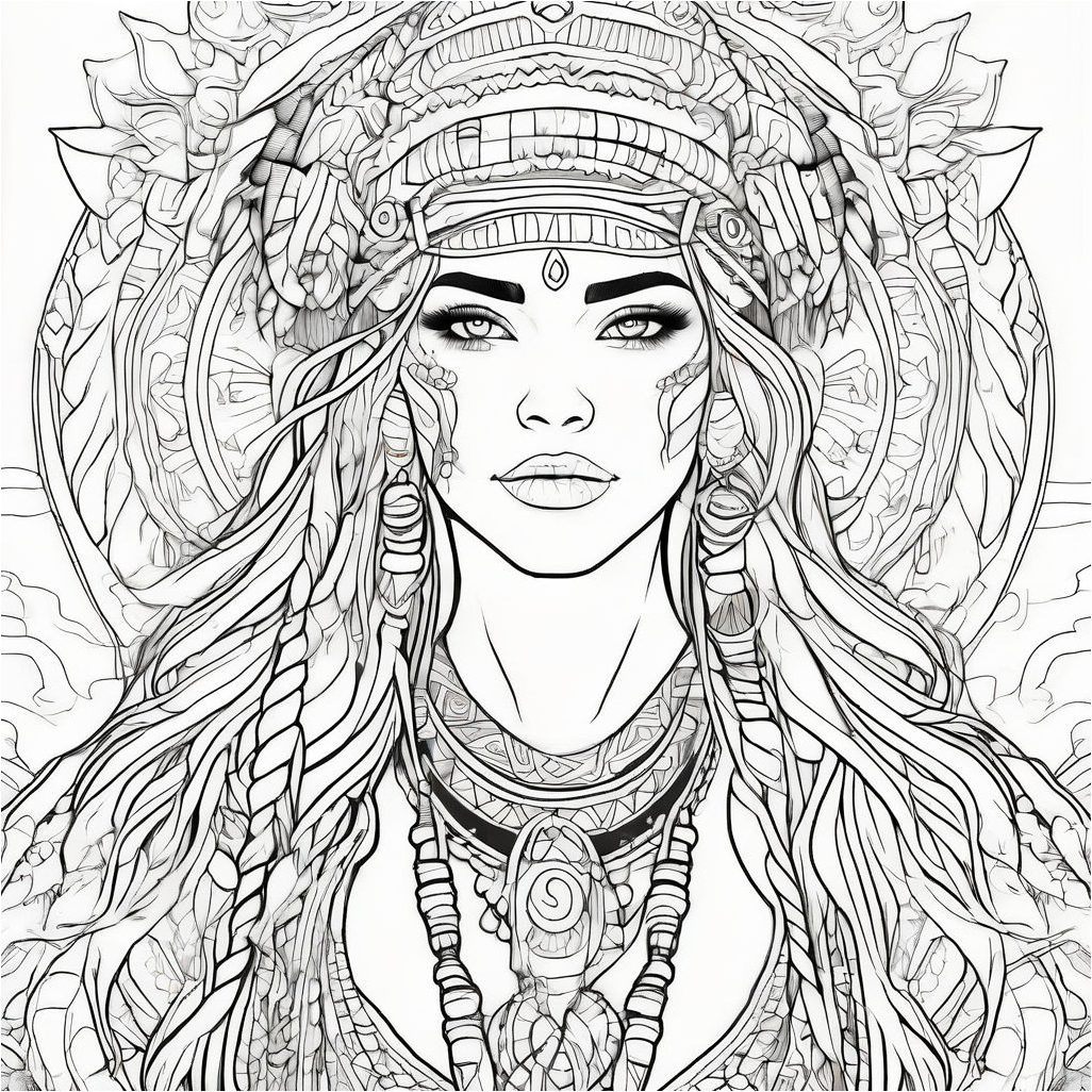 Majestic Mayan Coloring Page