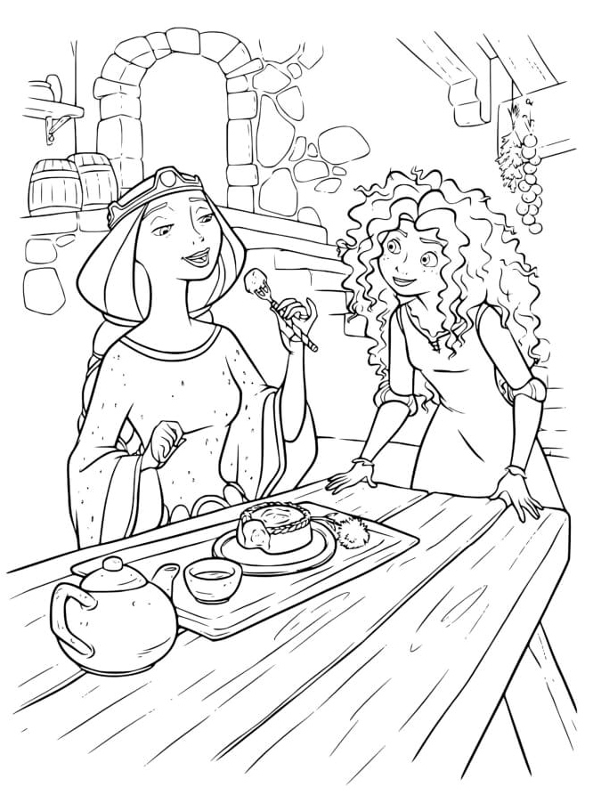 Elinor and Merida Coloring Page