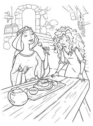 Elinor and Merida Coloring Page