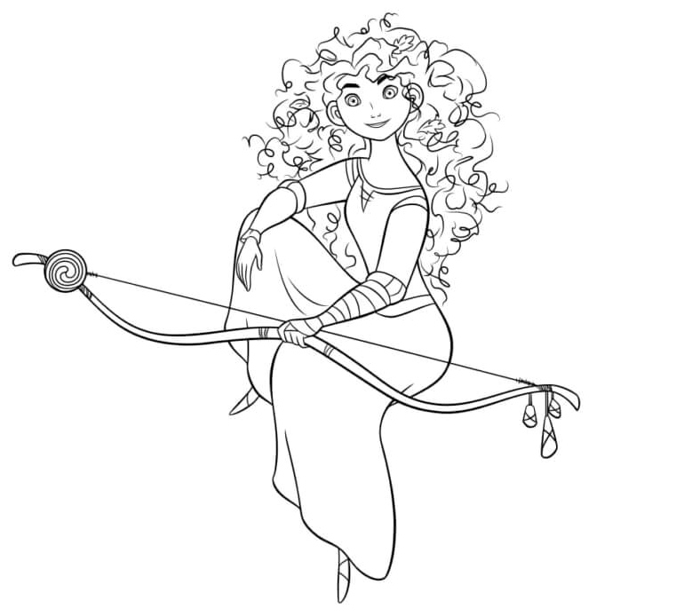 Merida the Adventurous Explorer Coloring Page