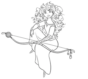 Merida the Adventurous Explorer Coloring Page