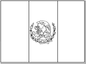 Coloring page of the Mexican flag