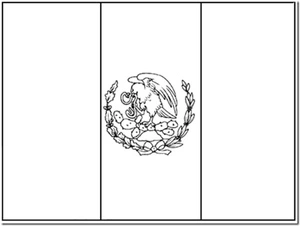 Coloring page of the Mexican flag Coloring Page