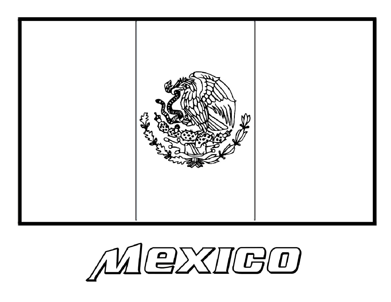Flag of Mexico Coloring Page