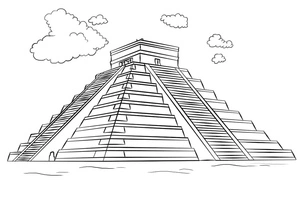 Free Chichen Itza Coloring Page - Printable Coloring Page