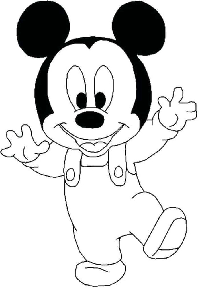 Adorable Infant Mickey Mouse Coloring Page