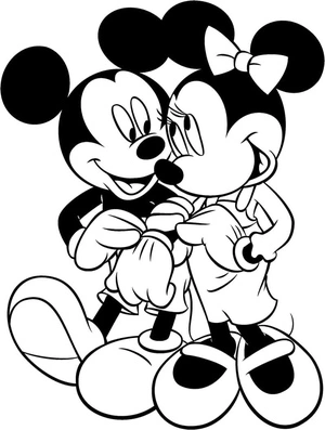 Mickey and Minnie Mouse Coloring Page