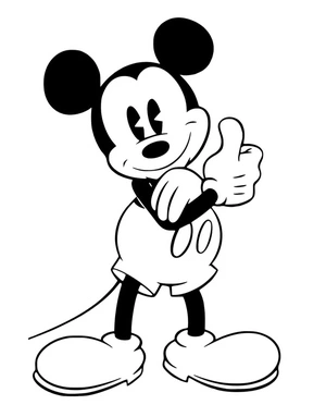 Mickey Mouse Love Coloring Page