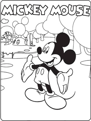 Mickey Mouse with Attitude Coloring Page
