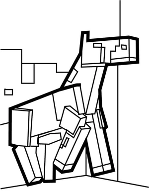 2nd Minecraft Horse Coloring Page
