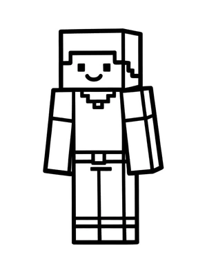 Adorable Minecraft Gamer Coloring Page