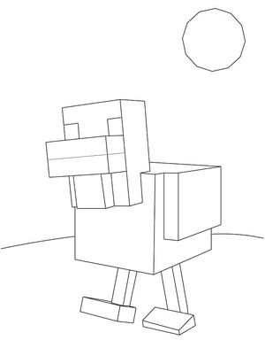 Chicken from Minecraft Coloring Page
