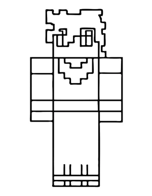 Goku from Minecraft Coloring Page