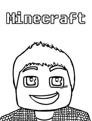 Joyful Minecraft Gamer Coloring Page