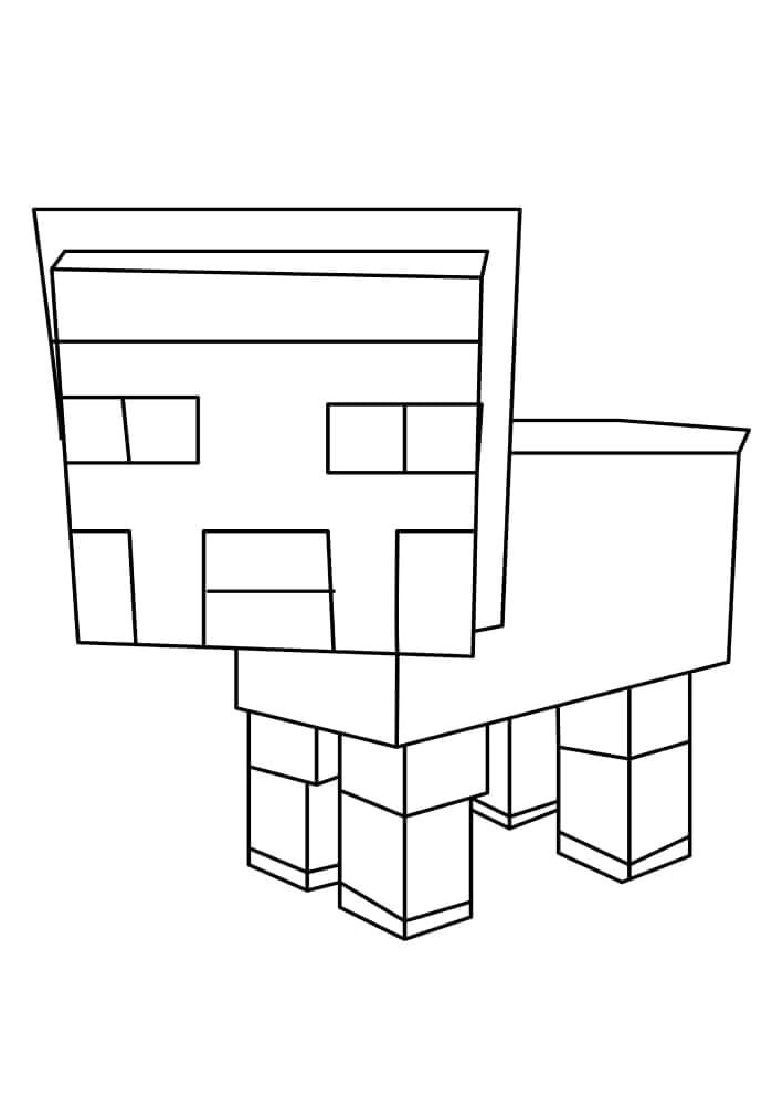 Lamb from Minecraft Coloring Page