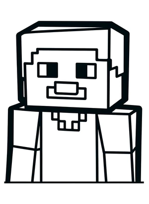 Minecraft Steve in Cartoon Style Coloring Page