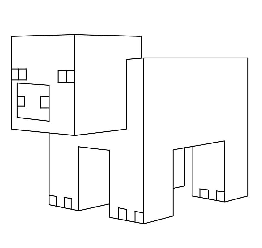 Pig from Minecraft Coloring Page