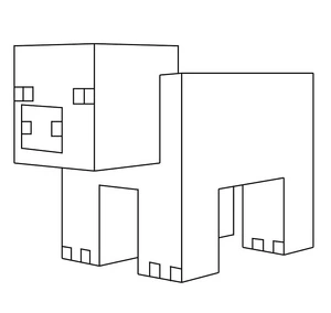 Pig from Minecraft Coloring Page