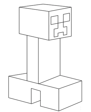 Simple Creeper Coloring Page
