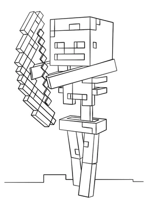 Skeleton with Bow Coloring Page