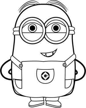 Joyful Minion Bob Coloring Page