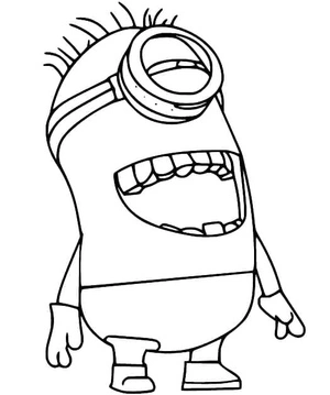 Laughing Minion Coloring Page
