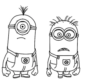 Stuart the Minion and Jerry the Minion Coloring Page