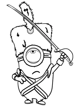 Sword-wielding Minion Coloring Page