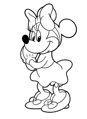 Adorable Minnie Mouse Coloring Page