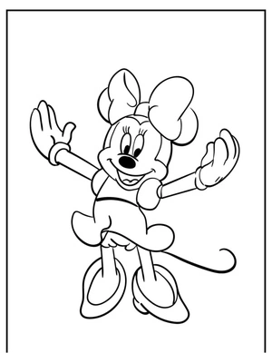 Adorable Minnie Coloring Page