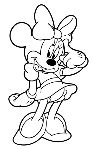 Intelligent Minnie Coloring Page