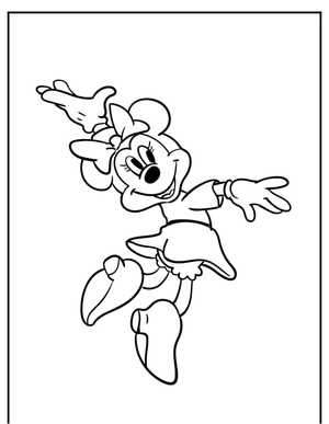 Joyful Minnie Coloring Page