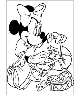 Minnie Chooses a Purse Coloring Page