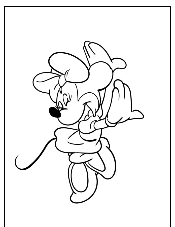 Minnie Mouse Dancing Coloring Page