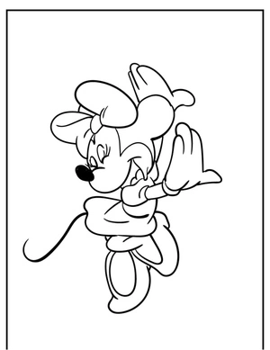 Minnie Mouse Dancing Coloring Page