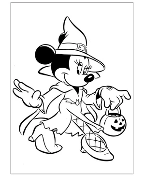 Minnie Mouse Halloween Coloring Page Coloring Page